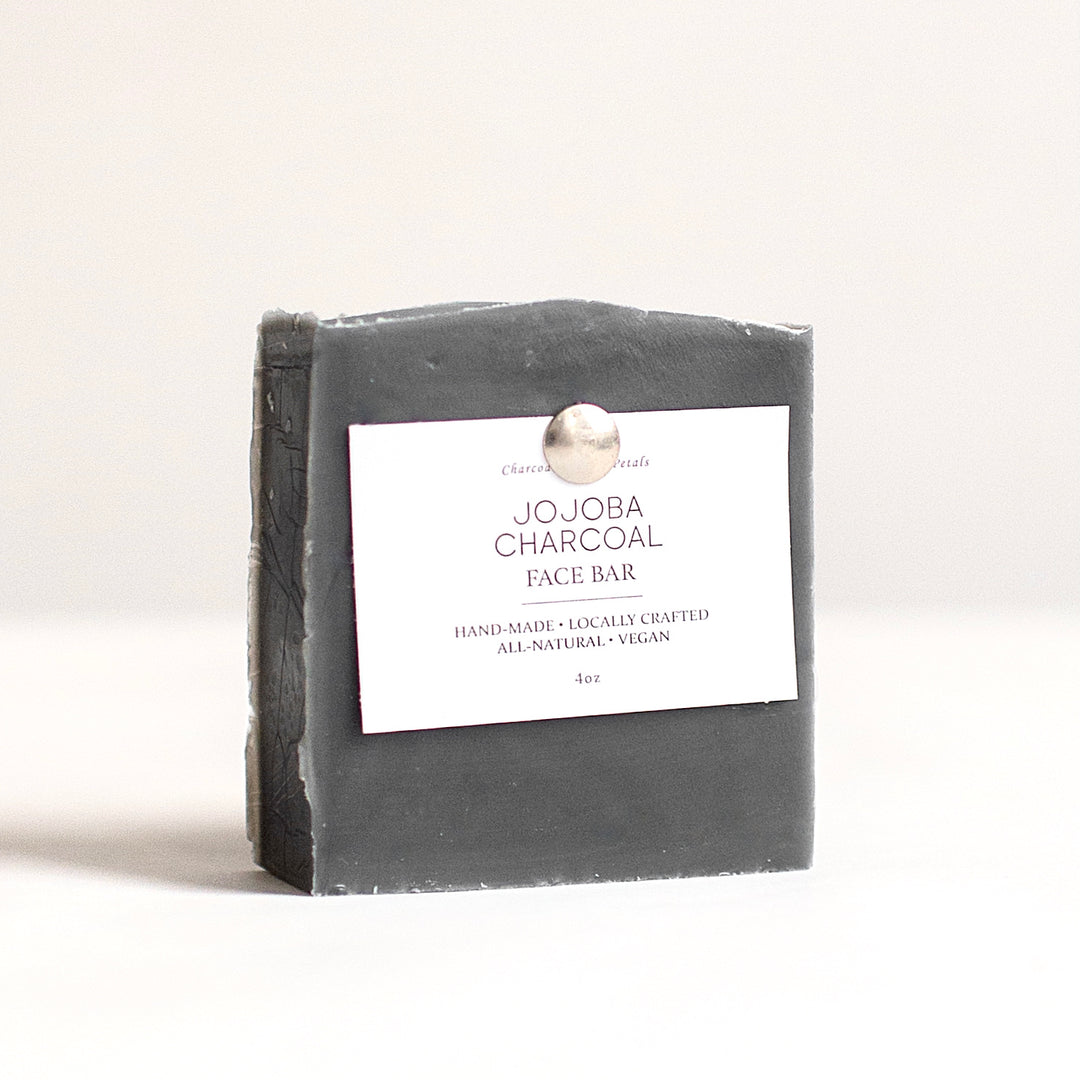 Grey jojoba charcoal vegan face bar