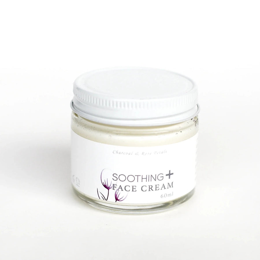 soothing+ face cream vegan 60mL glass jar