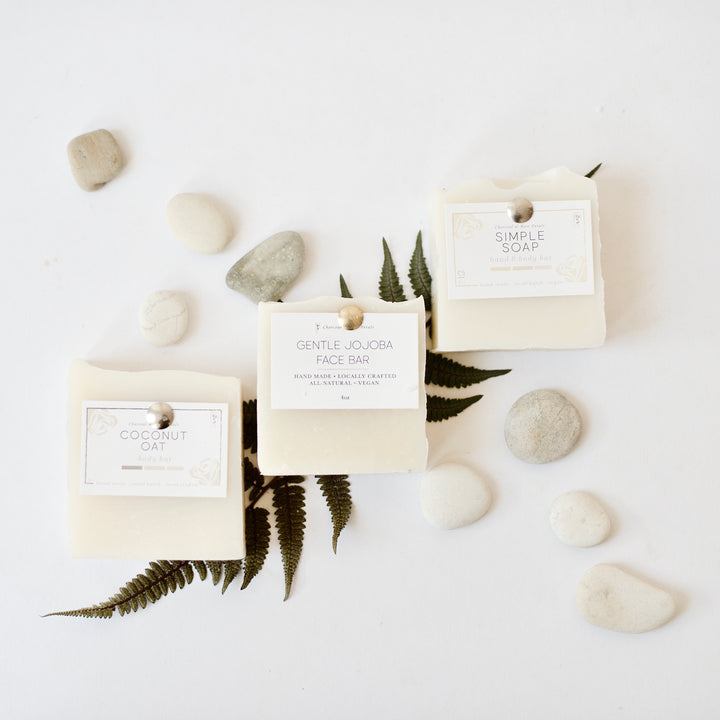 Set of 3 white hand and body bar soap