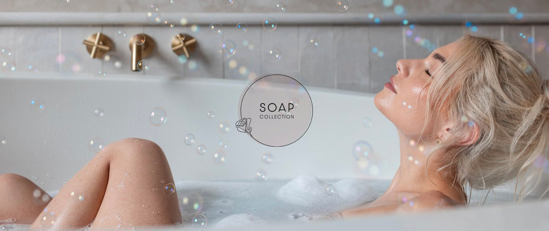 Woman enjoying bath with bubbles