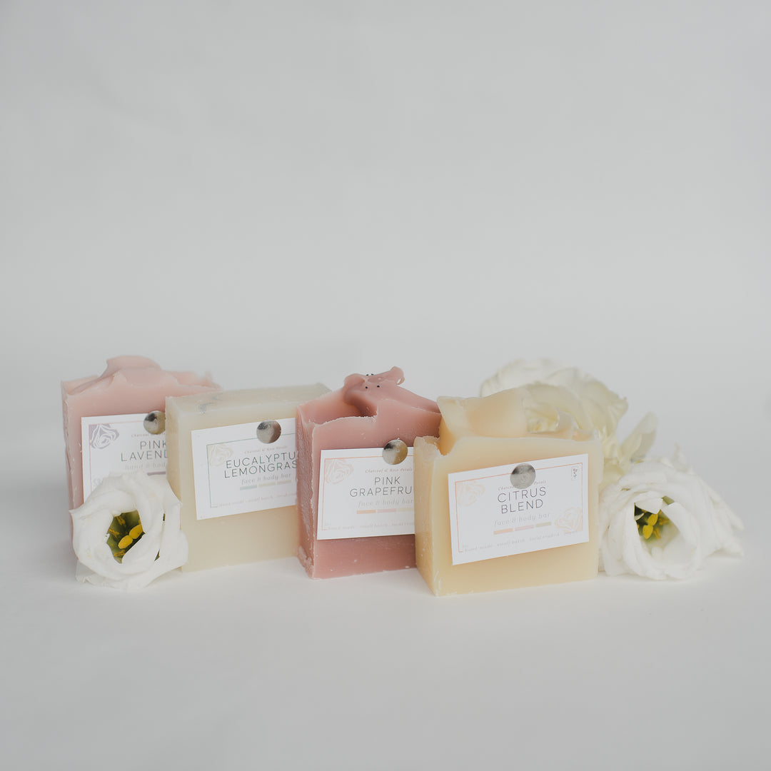 Charcoal & RosePetal light soap collection