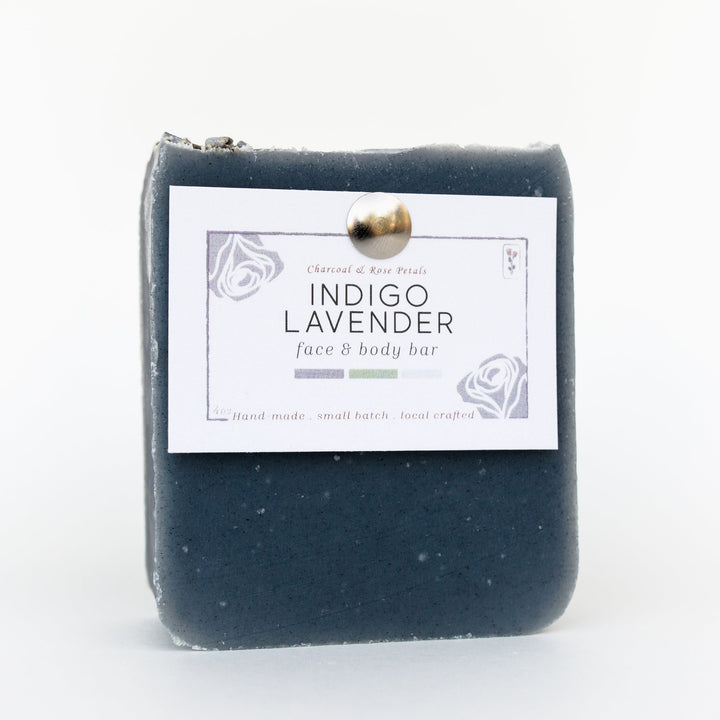 indigo lavender vegan handmade face & body bar