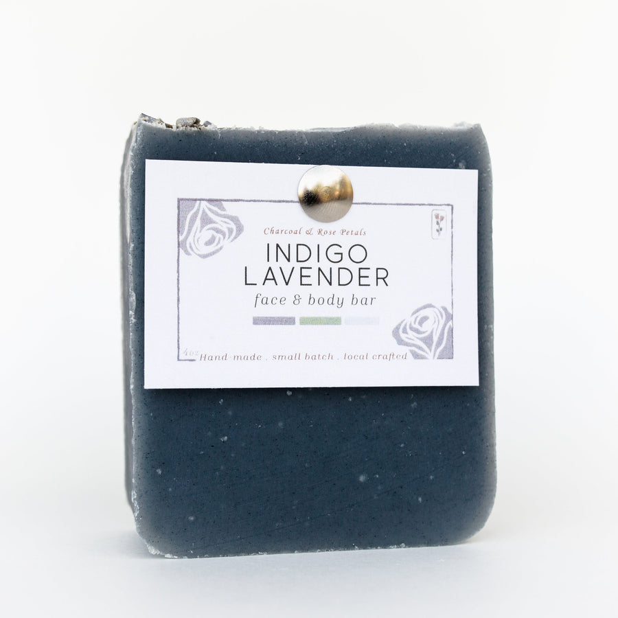 indigo lavender vegan handmade face & body bar