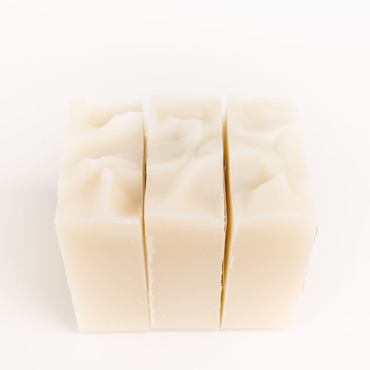 White Simple Soap hand & body bar set of 3 top view