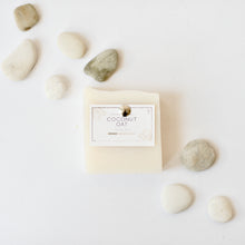 Load image into Gallery viewer, White coconut oat body bar with pebbles